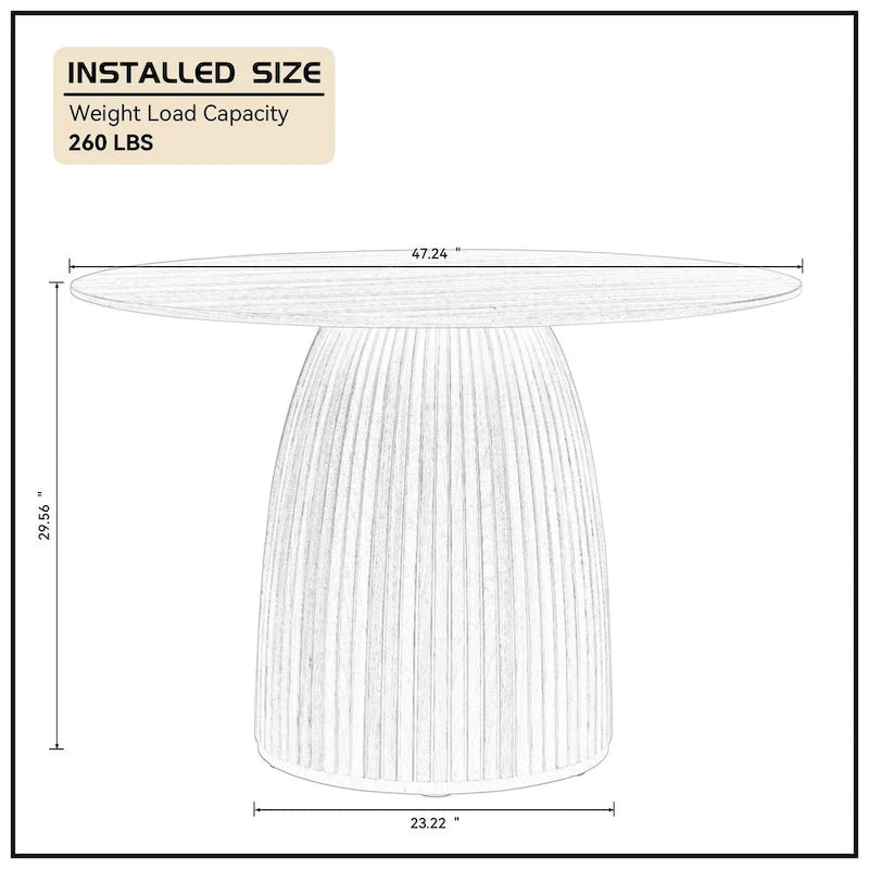Tavolo da pranzo rotondo Tavolo da cucina Tavolo da pranzo salvaspazio in MDF per 4-6 persone - D 47.24 x H 49.63