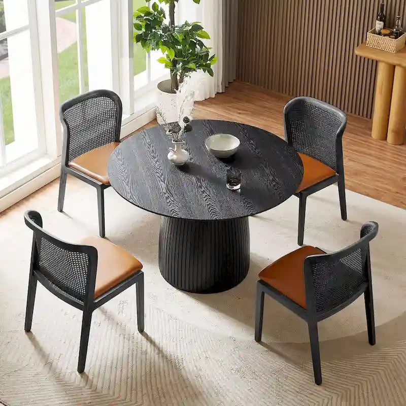Tavolo da pranzo rotondo Tavolo da cucina Tavolo da pranzo salvaspazio in MDF per 4-6 persone - D 47.24 x H 49.63