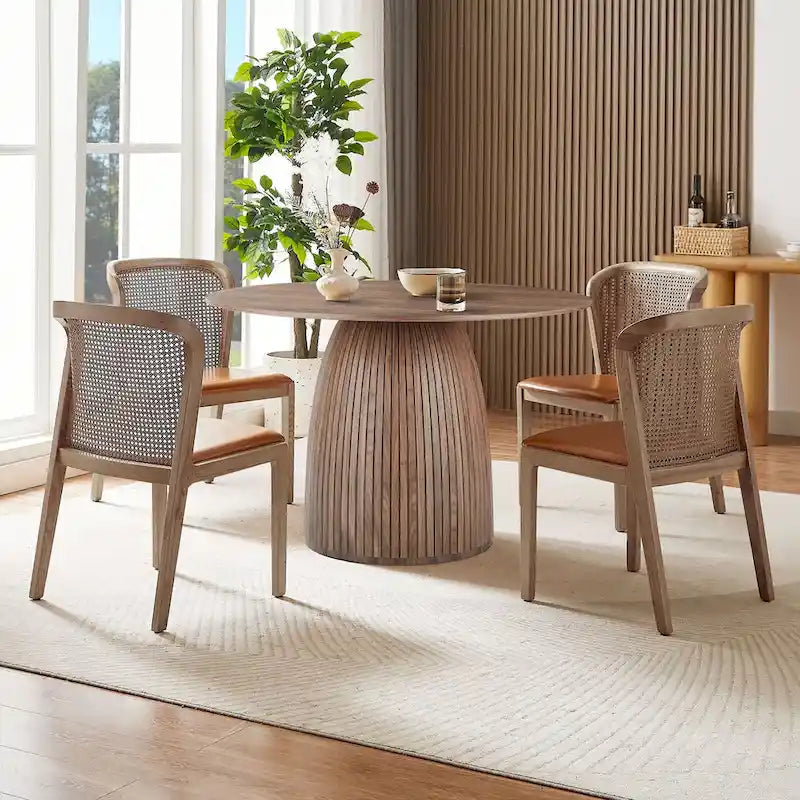 Tavolo da pranzo rotondo Tavolo da cucina Tavolo da pranzo salvaspazio in MDF per 4-6 persone - D 47.24 x H 49.63