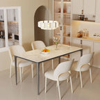 Lussuoso tavolo da pranzo in marmo italiano con piano in pietra sinterizzata rettangolare - 61,81x11,42x11,81 pollici