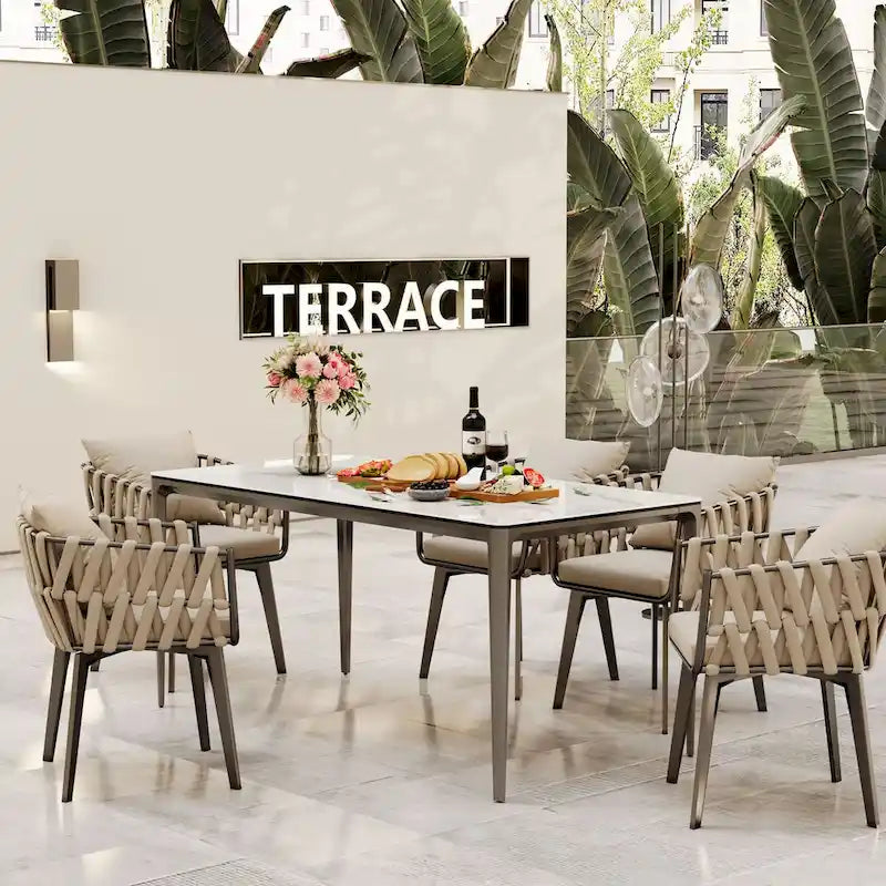 Lussuoso tavolo da pranzo in marmo italiano con piano in pietra sinterizzata rettangolare - 61,81x11,42x11,81 pollici