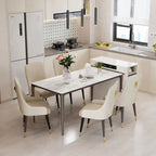 Lussuoso tavolo da pranzo in marmo italiano con piano in pietra sinterizzata rettangolare - 61,81x11,42x11,81 pollici