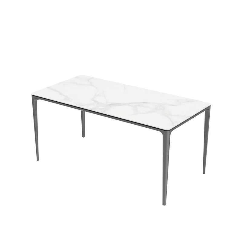 Lussuoso tavolo da pranzo in marmo italiano con piano in pietra sinterizzata rettangolare - 61,81x11,42x11,81 pollici