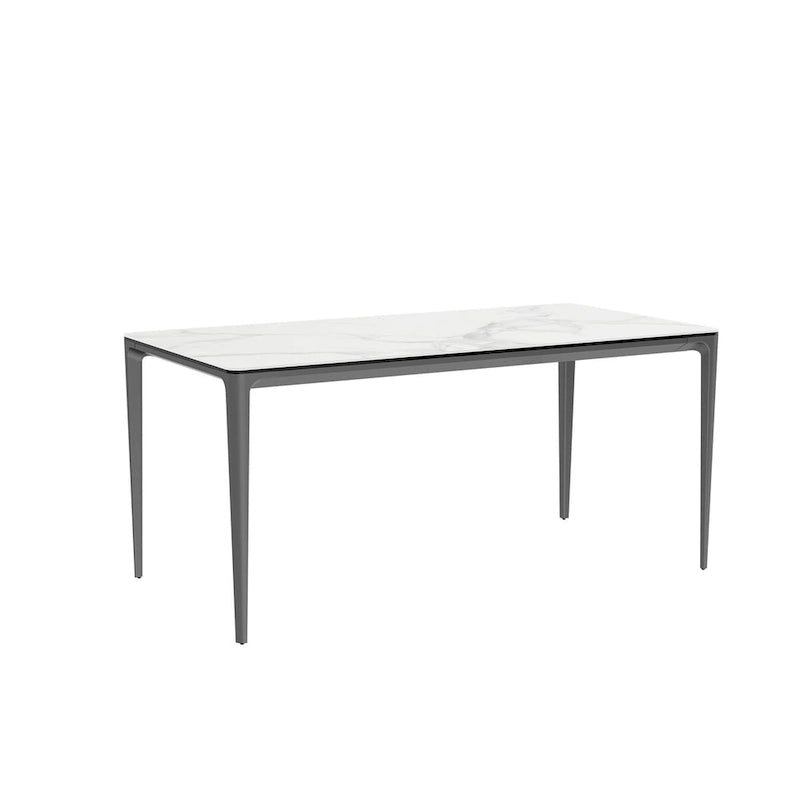 Lussuoso tavolo da pranzo in marmo italiano con piano in pietra sinterizzata rettangolare - 61,81x11,42x11,81 pollici