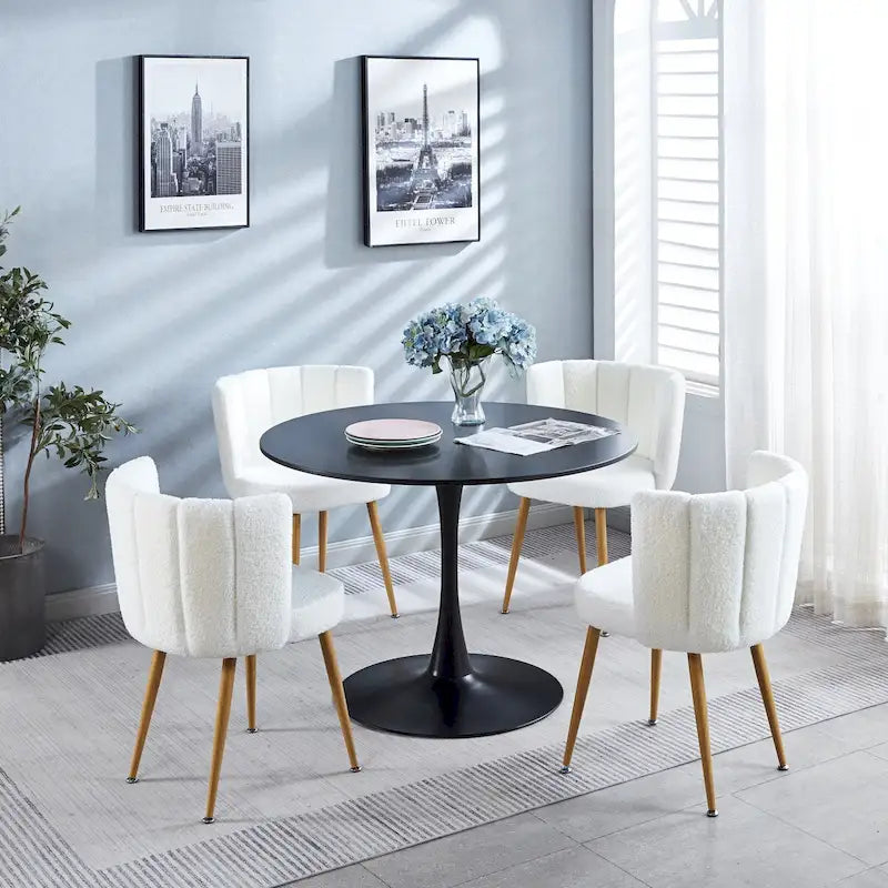 Ensemble table de salle à manger et 4-6 chaises moderne 5 pièces