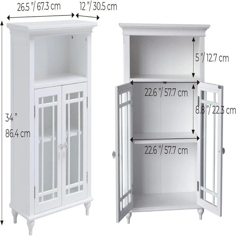 Mobiletto da terra con 1 ripiano regolabile 3 - 12P x 26.5L x 34A