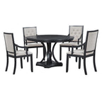 Set da pranzo retrò Nestfair da 5 pezzi con 4 sedie e tavolo allungabile