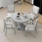 Set da pranzo retrò Nestfair da 5 pezzi con 4 sedie e tavolo allungabile