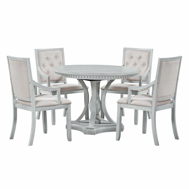 Set da pranzo retrò Nestfair da 5 pezzi con 4 sedie e tavolo allungabile