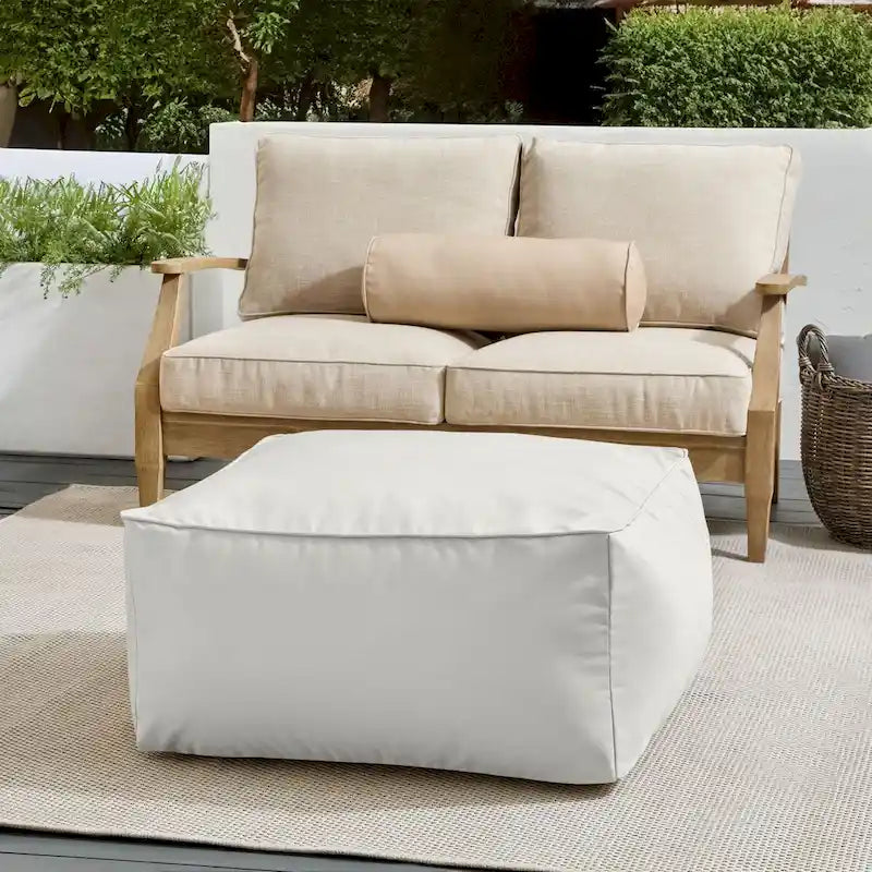 Pouf Sorra Home Sunbrella da esterno con cordino, tinta unita