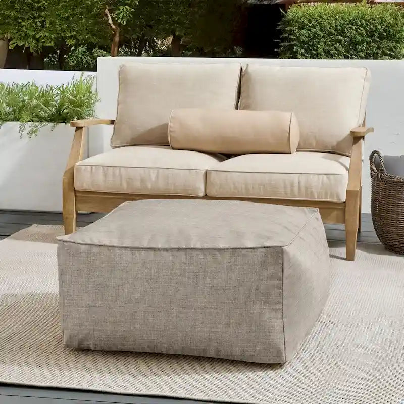 Pouf Sorra Home Sunbrella da esterno con cordino, tinta unita