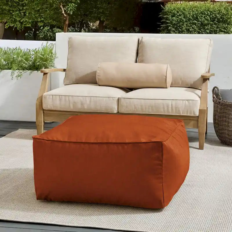 Pouf Sorra Home Sunbrella da esterno con cordino, tinta unita