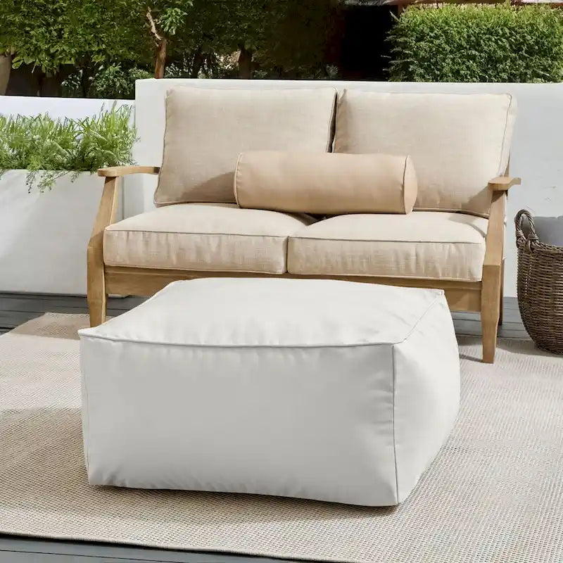Pouf Sorra Home Sunbrella da esterno con cordino, tinta unita