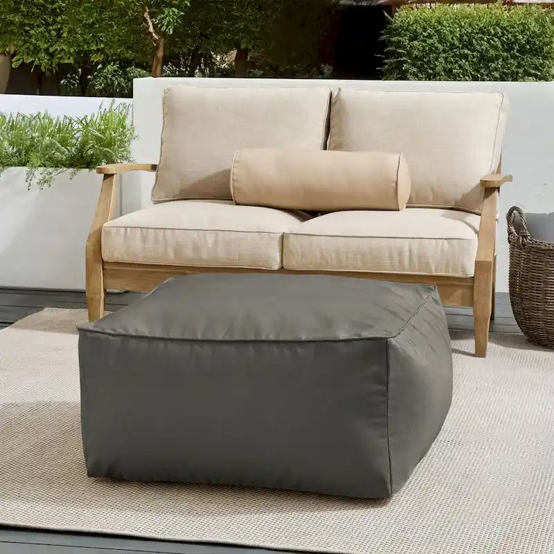 Pouf Sorra Home Sunbrella da esterno con cordino, tinta unita
