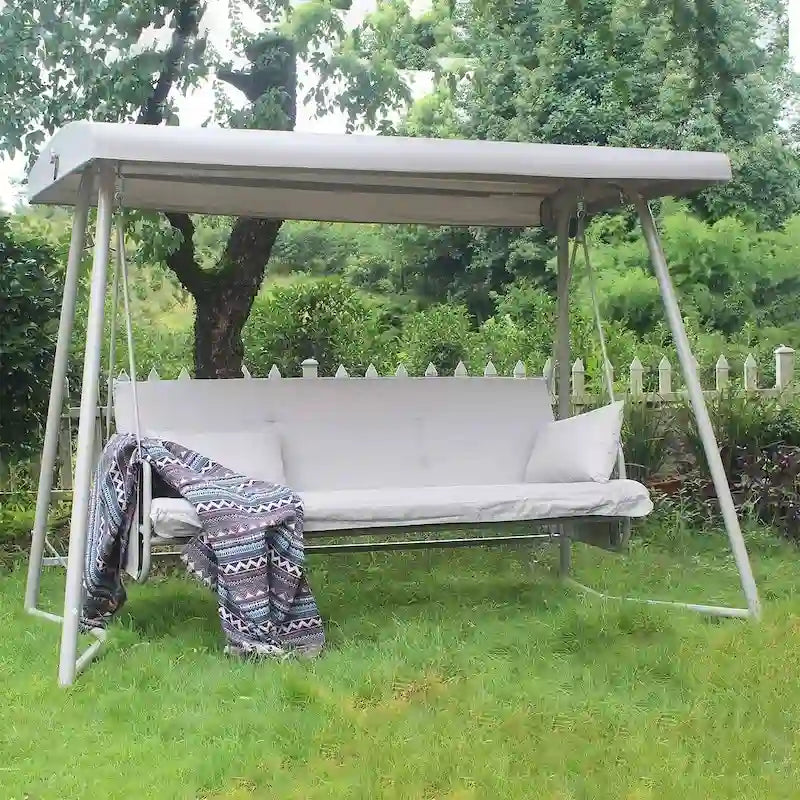 Balançoire de jardin en métal réglable d'extérieur, balancelle suspendue, banc de porche