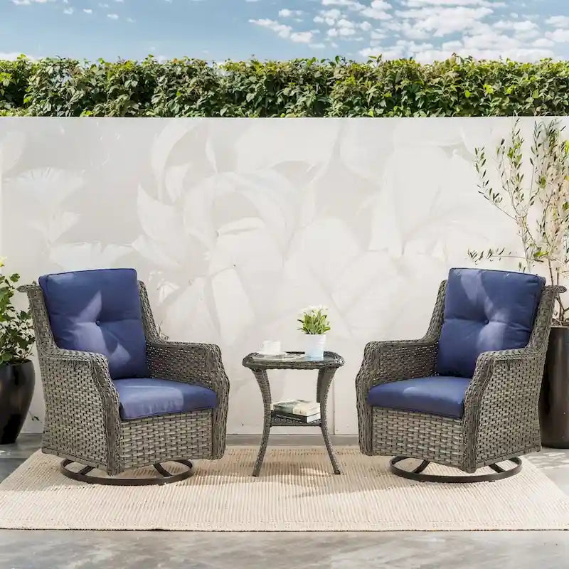 Gymojoy Set Divano per Esterni con Sedia ad Alto Schienale - Grigio