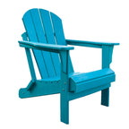 Panama Jack Polyresin Folding Teal Adirondack Chair - 30L x 32W x 36H