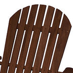Sedia Adirondack da Esterno 34 Pollici, Legno Marrone Scuro, Braccioli Ampi
