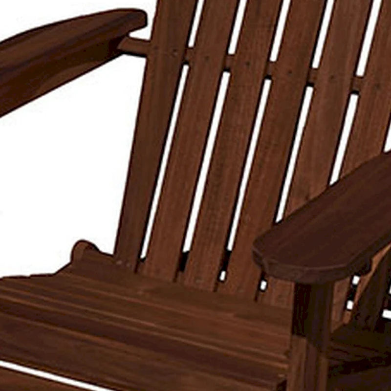 Sedia Adirondack da Esterno 34 Pollici, Legno Marrone Scuro, Braccioli Ampi