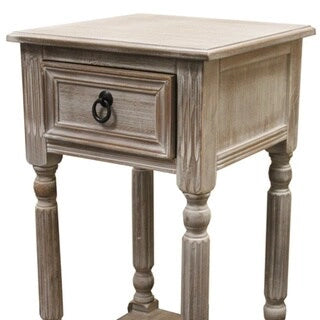 Tavolino d'appoggio rustico moderno in legno massello effetto invecchiato