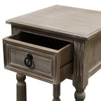 Tavolino d'appoggio rustico moderno in legno massello effetto invecchiato