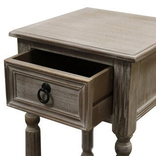 Tavolino d'appoggio rustico moderno in legno massello effetto invecchiato
