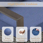 Divano Sezionale da Esterno con Poltrona Girevole, Pouf - Grigio