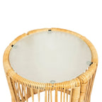 Set di mobili da esterno in vimini da 3 pezzi con tavolo e sedie con cuscini spessi 8 cm, set divano da esterno