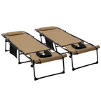 Chaise longue pieghevole in 2 pezzi con schienale reclinabile a 5 livelli e foro di lettura