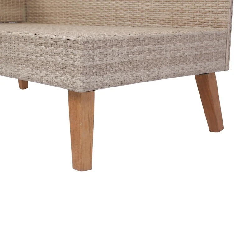 Set divano da esterno a 3 pezzi in vimini di rattan con cuscini grigio scuro - 73.62X48.03