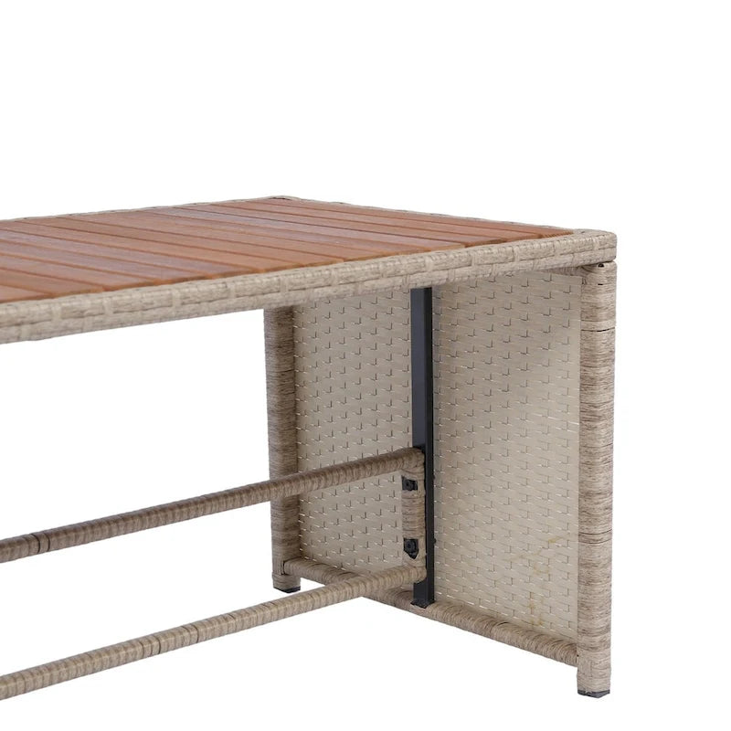 Set divano da esterno a 3 pezzi in vimini di rattan con cuscini grigio scuro - 73.62X48.03