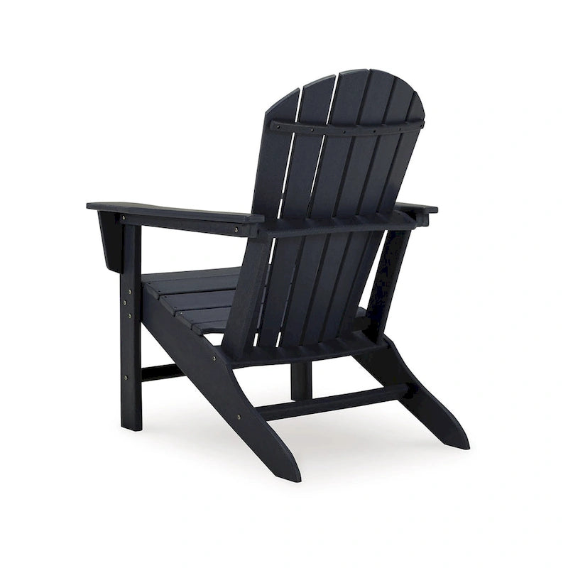 Sedia da esterno Sami da 33 pollici, design a doghe, Adirondack, finitura nera