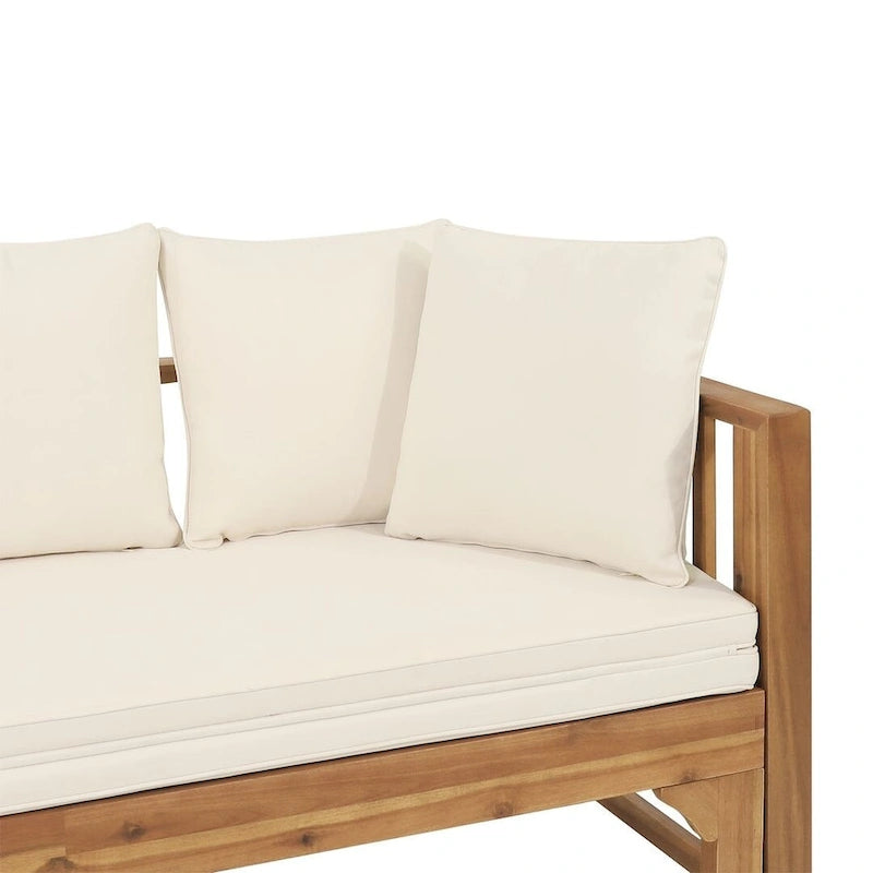 Letto da giorno per esterni in legno di acacia, cuscini resistenti all'acqua di Christopher Knight Home