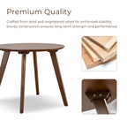 Set composto da sedia accent con schienale ad ala e tavolino Furniture of America Beck, due pezzi, in noce e bouclé, stile metà secolo
