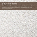 Set composto da sedia accent con schienale ad ala e tavolino Furniture of America Beck, due pezzi, in noce e bouclé, stile metà secolo