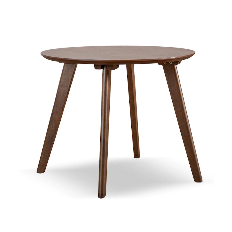 Set composto da sedia accent con schienale ad ala e tavolino Furniture of America Beck, due pezzi, in noce e bouclé, stile metà secolo