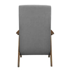 Poltrona Accent Mary da 32 pollici, lino di poliestere grigio chiaro, legno massiccio