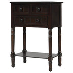 Tavolo Consolle/Tavolino da Divano Stretto e Sottile Esspreso con 3 Cassetti e 1 Ripiano Inferiore - 60.2L x 33W x 79H cm