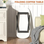 Tavolino da caffè pieghevole, stile rustico country - 31,5D x 15,7W x 17,7H