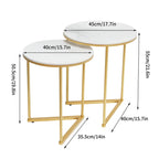 Set di 2 tavolini rotondi da caffè/laterali impilabili, moderni, d'accento