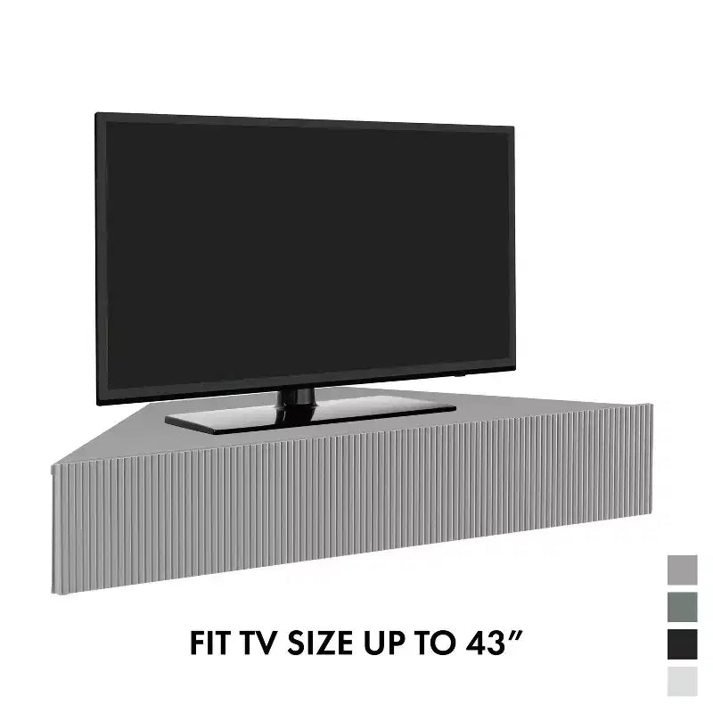 Vondal Porta TV da Parete ad Angolo Moderno Metà Secolo a 3 Ripiani per TV fino a 50"