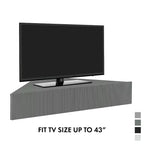 Vondal Porta TV da Parete ad Angolo Moderno Metà Secolo a 3 Ripiani per TV fino a 50"