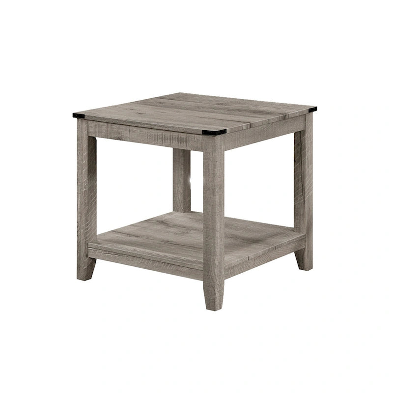 Set Hilton 3 pezzi con tavolino da caffè e tavolini laterali, legno, ripiano portaoggetti, finitura beige
