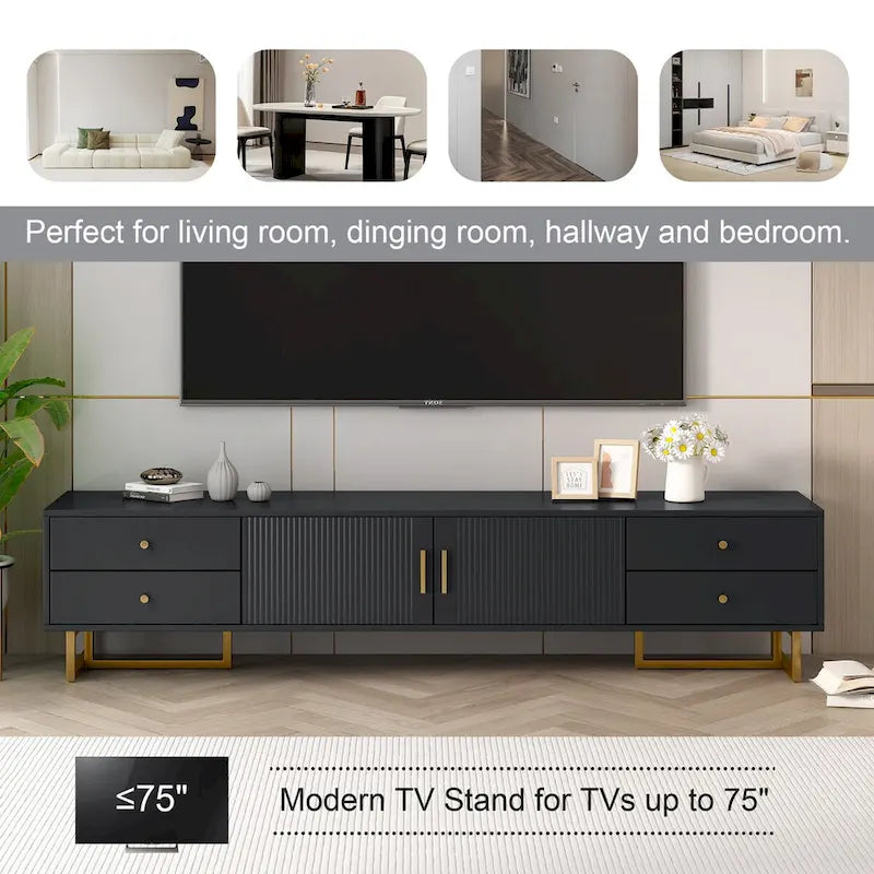 Mobile Porta TV per TV da 65+ Pollici, Tavolo Consolle Media TV, Mobile TV Moderno con Spazio Contenitore, Mobile Contenitore per Soggiorno