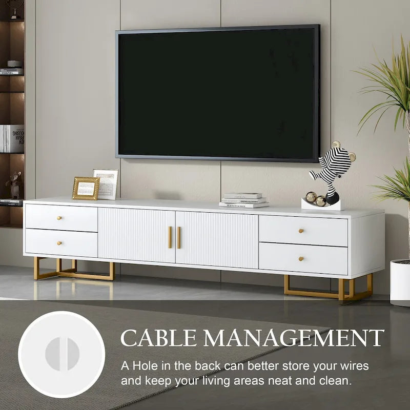 Mobile Porta TV per TV da 65+ Pollici, Tavolo Consolle Media TV, Mobile TV Moderno con Spazio Contenitore, Mobile Contenitore per Soggiorno