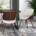 WYNDENHALL Malone Bentwood Dining Chair in Cream Faux Leather - 22.8 D x 20.9 W x 30.9H