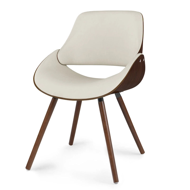 Sedia da pranzo WYNDENHALL Malone Bentwood in similpelle crema - 22,8 P x 20,9 L x 30,9 A