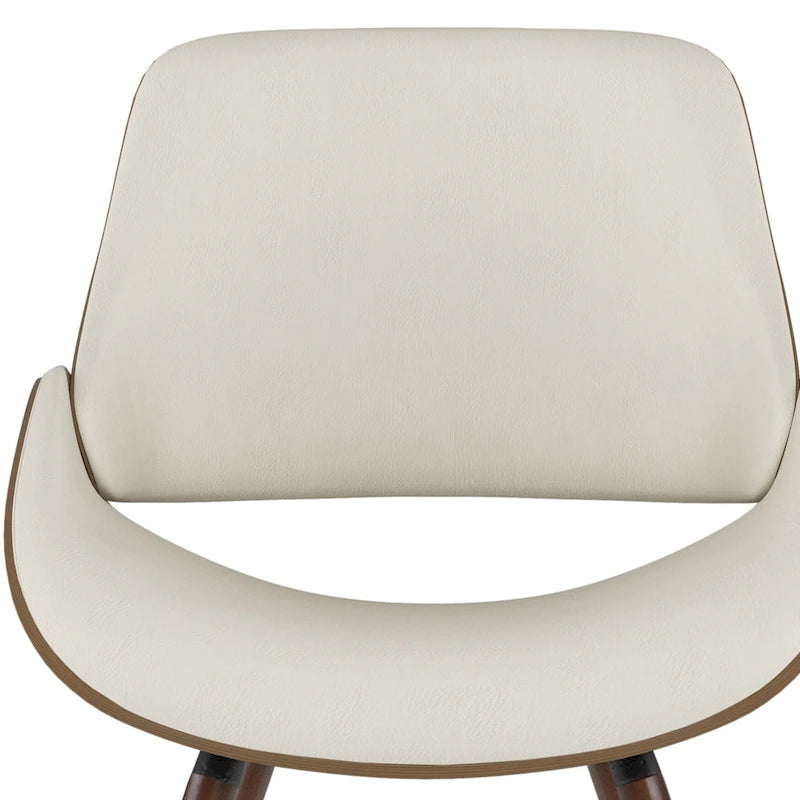 Sedia da pranzo WYNDENHALL Malone Bentwood in similpelle crema - 22,8 P x 20,9 L x 30,9 A