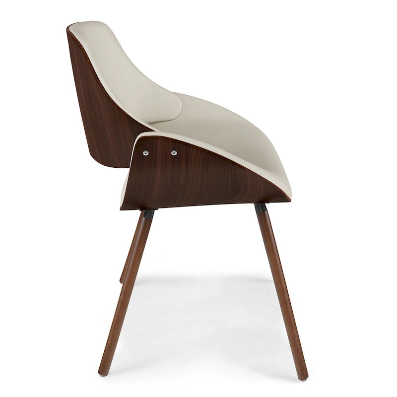 Sedia da pranzo WYNDENHALL Malone Bentwood in similpelle crema - 22,8 P x 20,9 L x 30,9 A