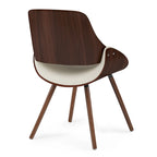 Sedia da pranzo WYNDENHALL Malone Bentwood in similpelle crema - 22,8 P x 20,9 L x 30,9 A